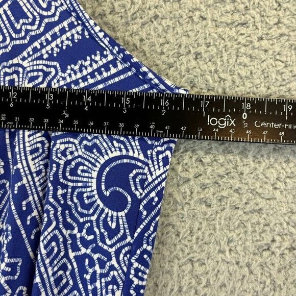 Tori Richard Honolulu Maxi Dress Small Blue Paisley Beachy Coastal Racerback - Picture 7 of 12
